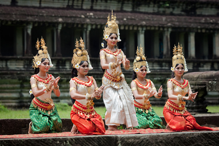 Apsara dancers perform at Angkor Wat