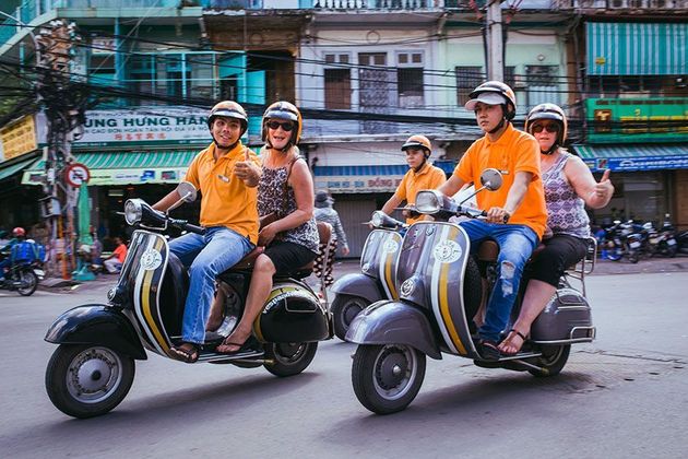 Saigon in the back of a Vespa - Phu My shore excursions