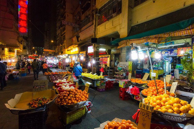 Night market in Hong Kong