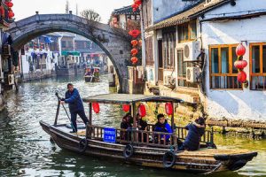 A small canal of Zhujiajiao Ancient Water Town