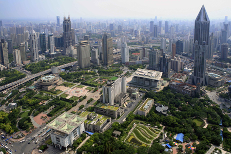 Panorama of Shanghai People's Square