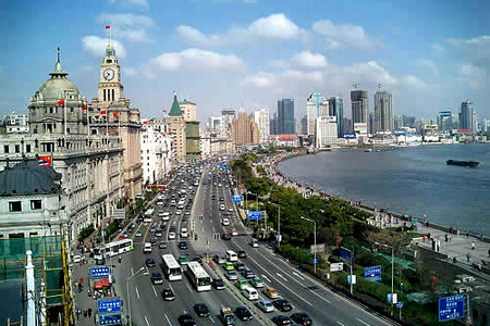 Panoramic view of Shanghai Bund