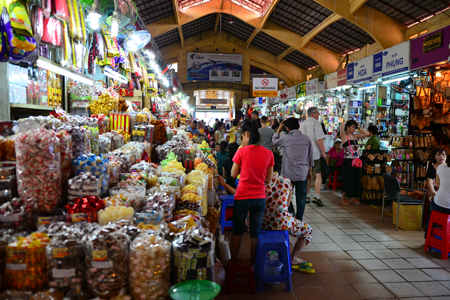 Stalls inside Ben Thanh Market