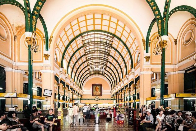 inside saigon old post office - Ho chi minh city shore excursions from phu my port