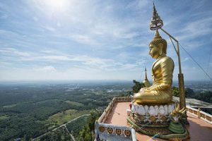 Huge sitting Buddha image on the top of Tiger Cave Temple