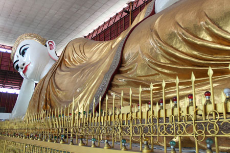 Reclining Buddha image in Chauk Htat Gyi Pagoda