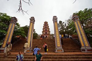 Visitors at Tien Mu Pagoda