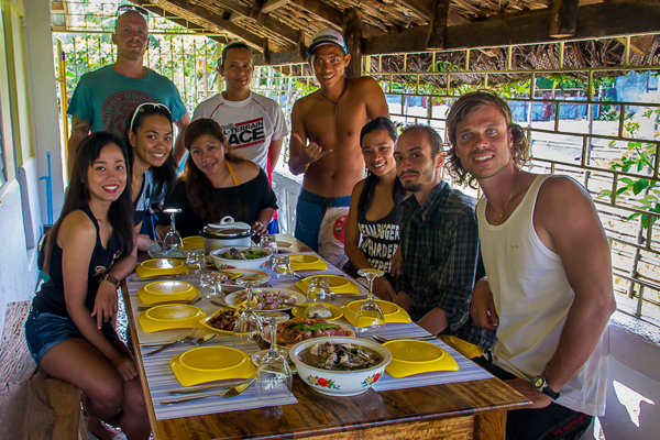 Delicious Filipino lunch with friend and family after relaxing excursion