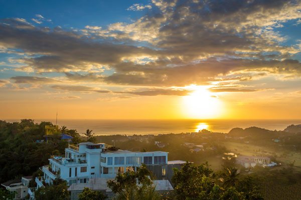 Golden sunset over Boracay Island from Mt. Luho