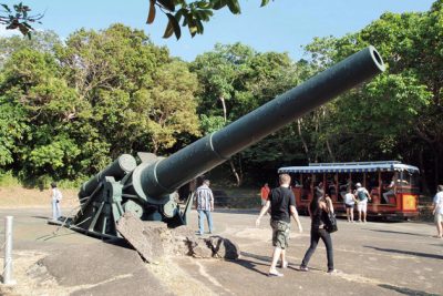 Corregidor holds testament to the horrors of war with the presence of ruins and and the remnants of the pockmarked walls and guns