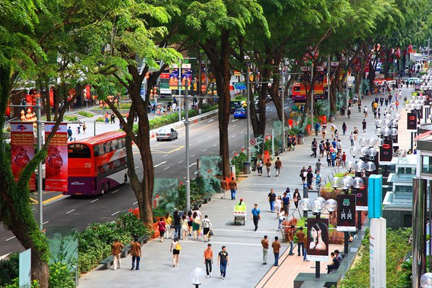 Shopping along Orchard Road