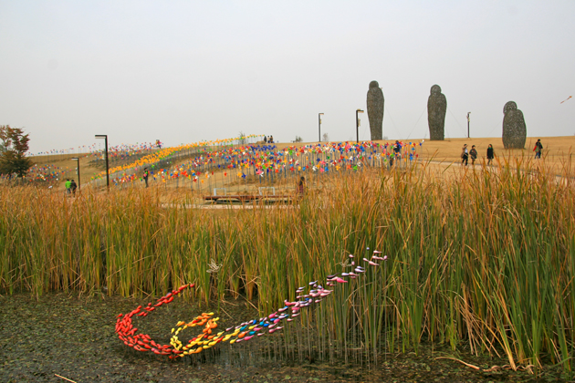 The flower valley in the complex of Imjingak Park