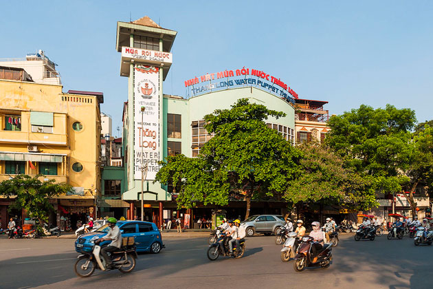 Thang Long Water Puppet Theater view from Dinh Tien Hoang Street