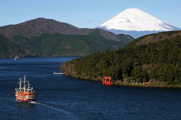 Panoramic view of Lake Ashinoko - Shimizu Shore Excursions