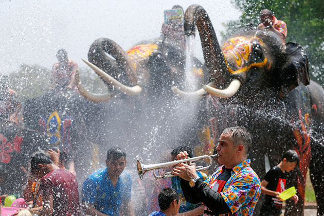 Local water festival in Thailand