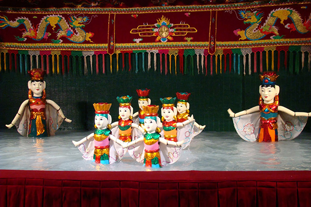 Water puppet show in Hanoi Vietnam