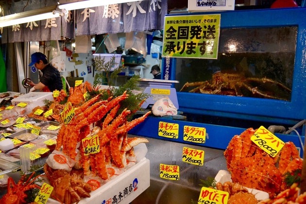 Tsukiji fish market in Japan