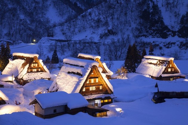 Historic Villages of Gokayama in winterma in winter