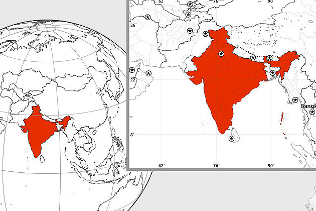 India blank map