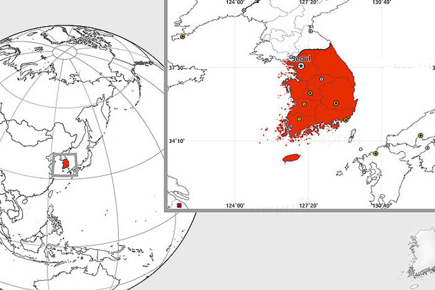 Korea blank map