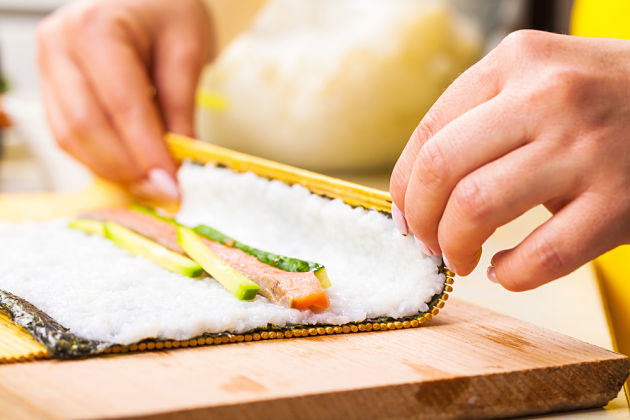 Make sushi japanese traditional wrapped