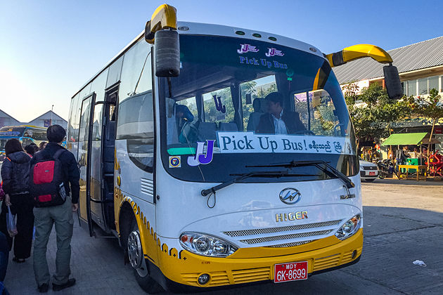 Bus in Myanmar shore excursions