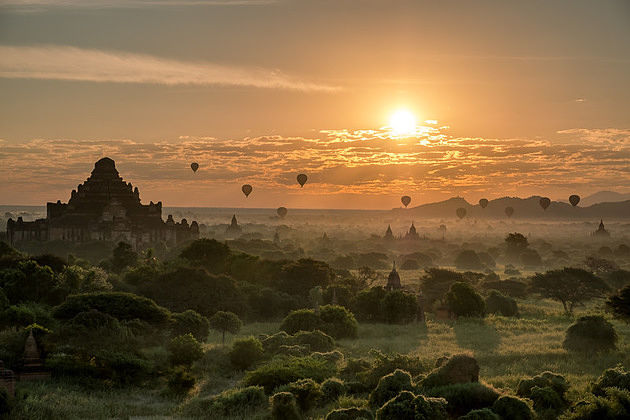 sunrise over Bagan shore excursions