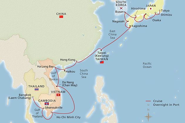 Asia shore excursions cruise itinerary