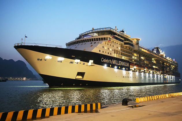 Celebrity Millennium docks at Halong International Passenger Port