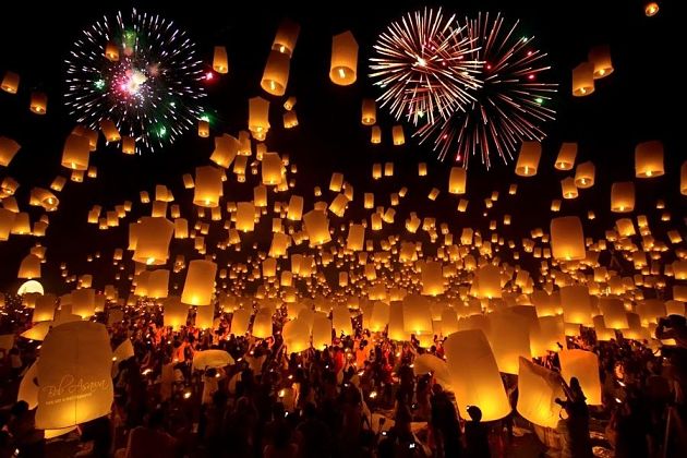 Pingxi Sky Lantern Festival in Taipei, Taiwan