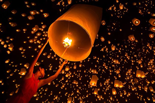 Pingxi sky lantern festival in Taipei