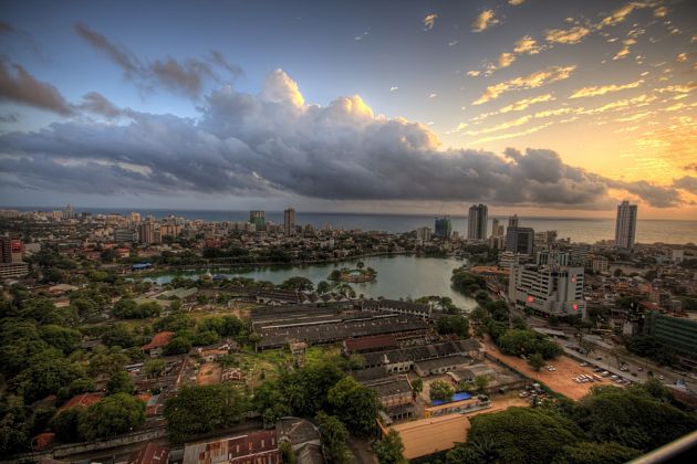 sunset over Colombo Harbor shore excursions