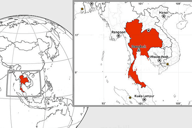 Thailand-Outline-Map - Thailand shore excursions