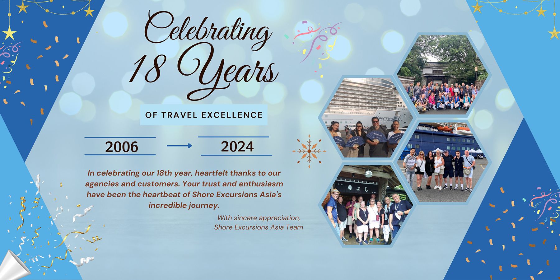 Celebrating 18 years of Shore Excursions Asia