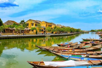 Scenic riverside view of Hoi An ancient town