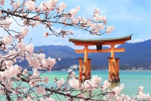 Torii Gate seen on Hiroshima tours from cruise terminal