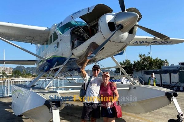 Boarding seaplane - Halong Bay shore excursions