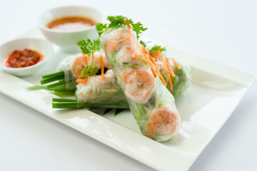 Goi cuon enjoyed during Vietnam shore excursions