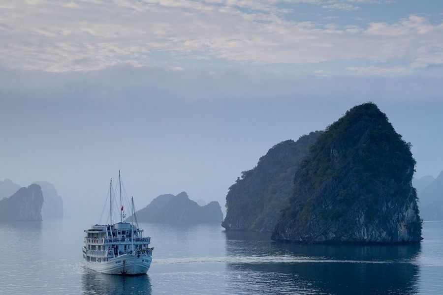 Halong Bay, Vietnam - Misty Symphony of Limestone Peaks