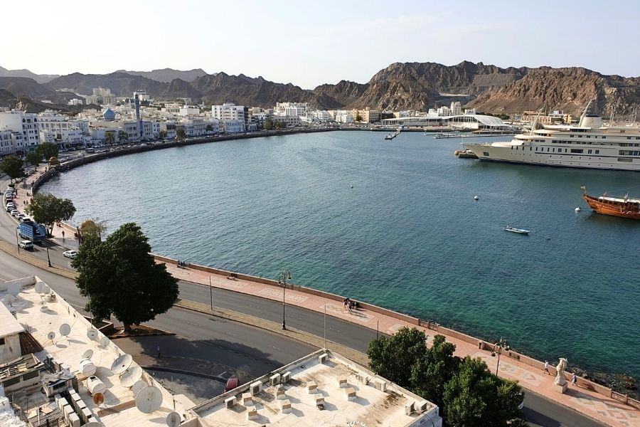 Khasab Town harbor during shore excursions Khasab Town harbor during shore excursions