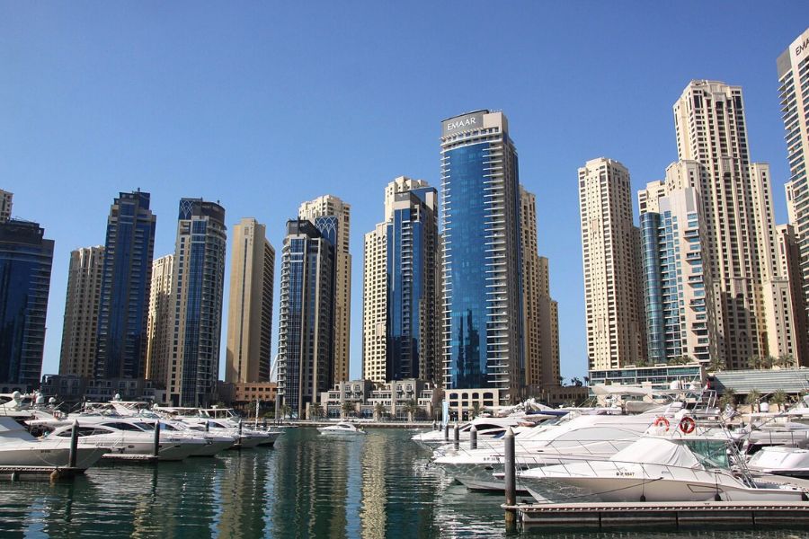 Dubai Marina skyline shore excursions