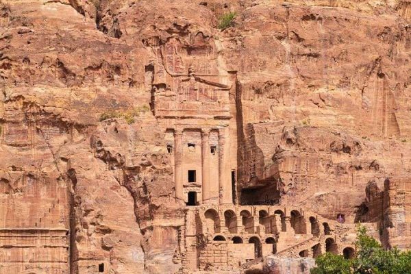 Petra cliff-carved facades in the Rose-Red City