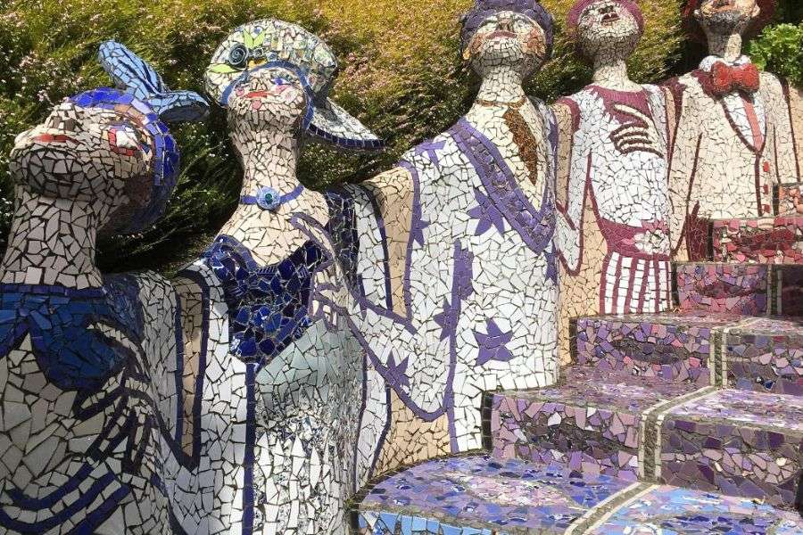 Giant’s House mosaic sculptures from Akaroa Cruise Port Giant’s House mosaic sculptures from Akaroa Cruise Port