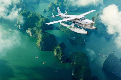 Halong Bay aerial seaplane view