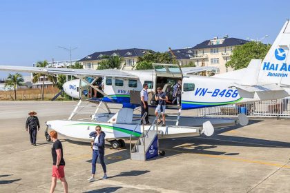 Halong Bay scenic seaplane flight