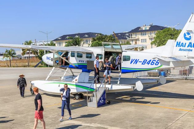 Halong Bay scenic seaplane flight