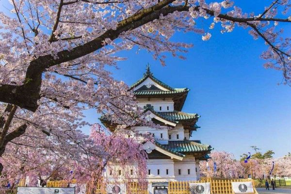 Hirosaki Castle viewed from Hirosaki Park