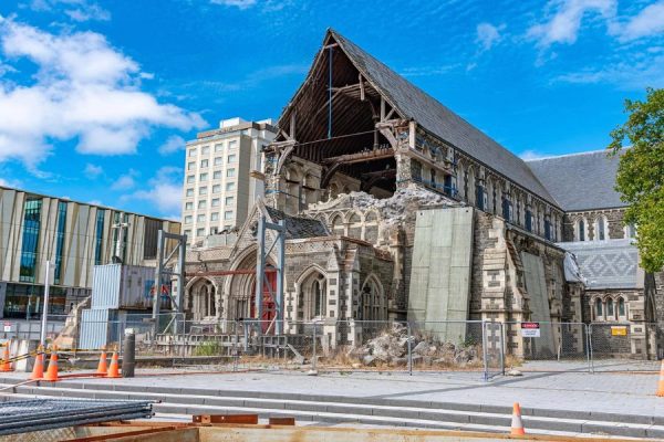 Christchurch city earthquake rebuild from Lyttelton port