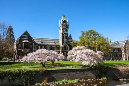 University of Otago clock tower from cruise port