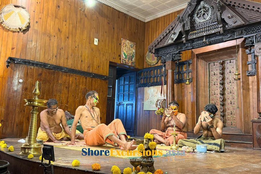 Kathakali makeup preparation - Kerala performance Kathakali makeup preparation - Kerala performance